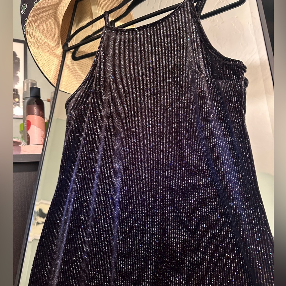 Wild Fable Black Rainbow Sparkle Sleeveless Ribbed Mini Dress - Picture 3 of 12